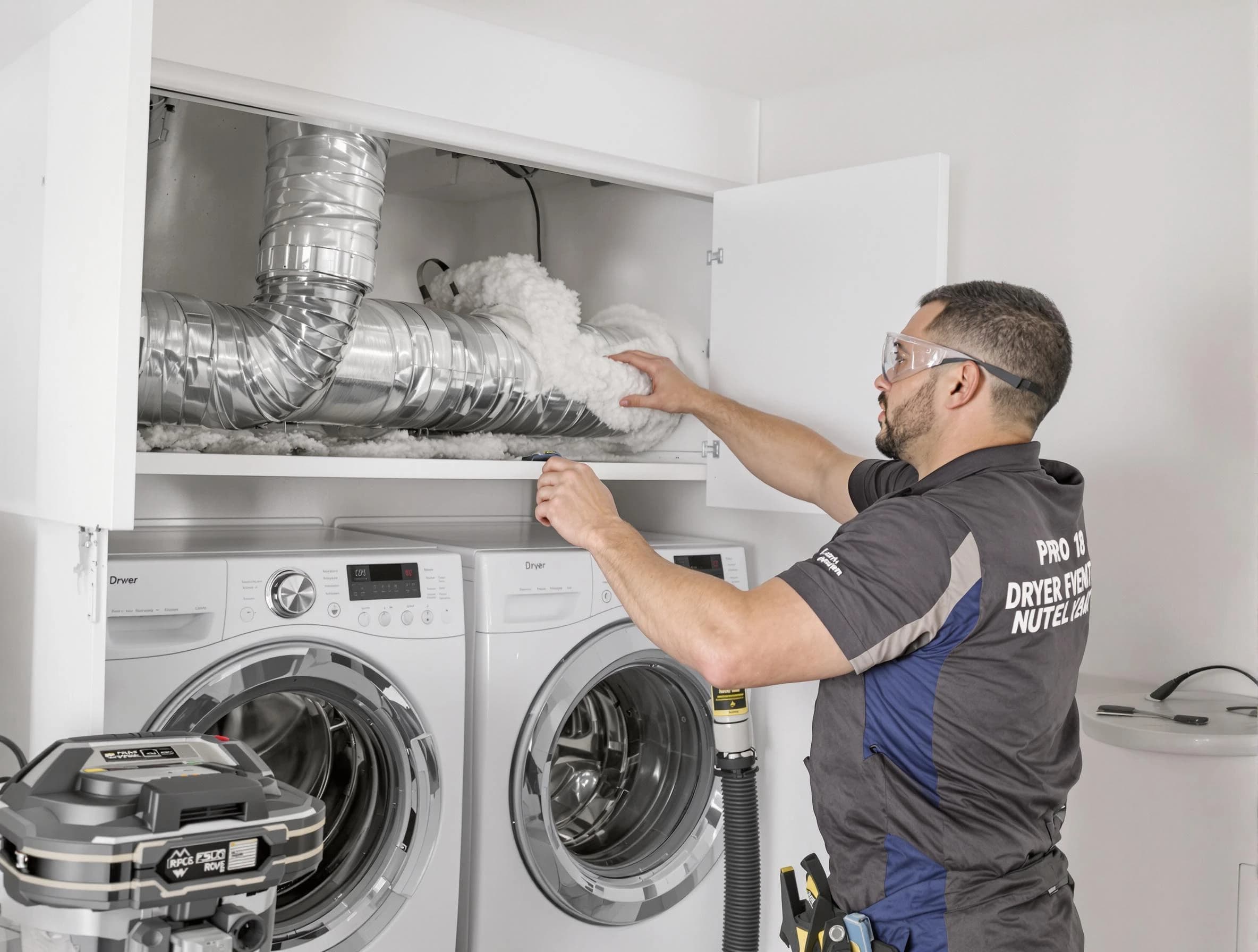 McCandless Dryer Vent Cleaning certified technician performing specialized gas dryer vent cleaning in McCandless
