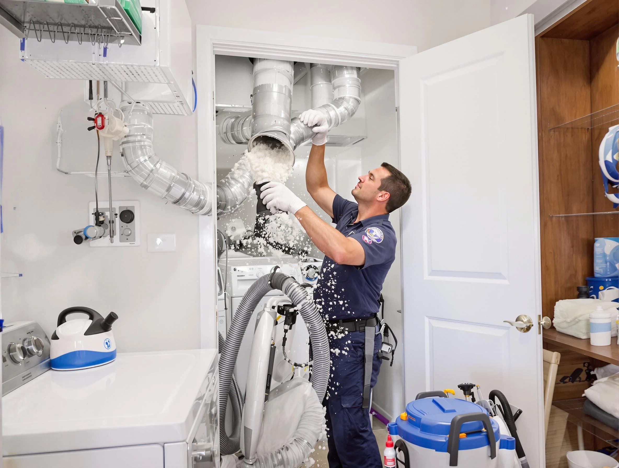 McCandless Dryer Vent Cleaning technician delivering thorough residential dryer vent cleaning service in McCandless
