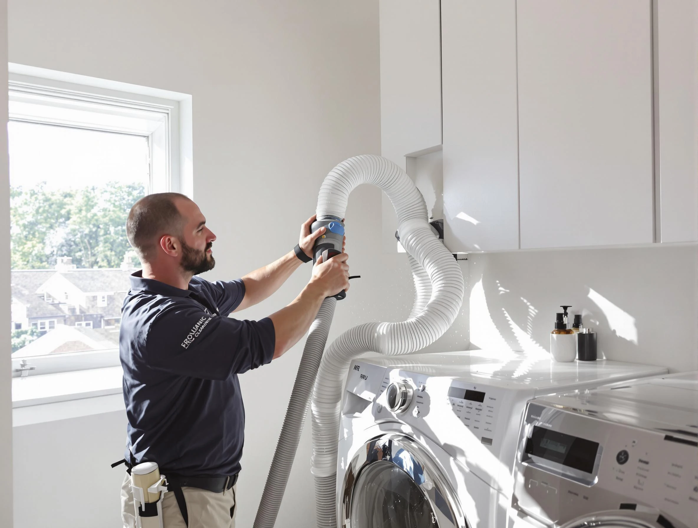 Certified McCandless Dryer Vent Cleaning technician performing dryer vent cleaning in McCandless